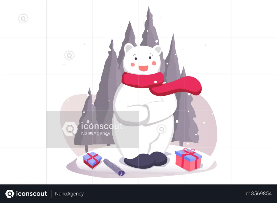 Christmas Snowman  Illustration