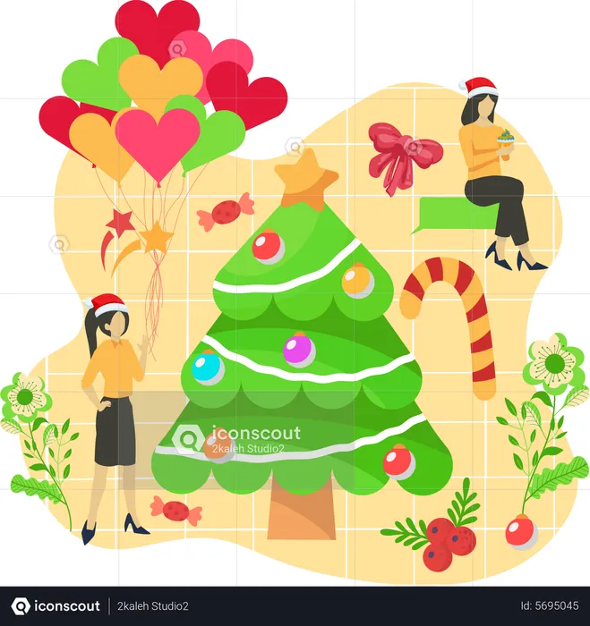 Christmas tree decoration  Illustration