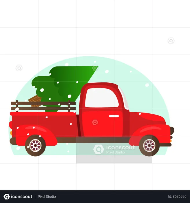 Christmas tree delivery  Illustration