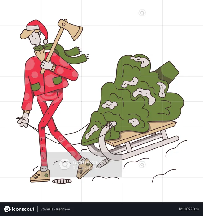 Christmas tree hike  Illustration