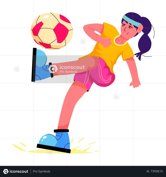 Chutar futebol  Ilustração