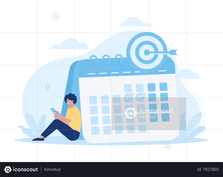 Cible commerciale avec calendrier  Illustration