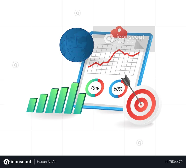 Stratégie de données d'analyse de gestion d'entreprise cible  Illustration