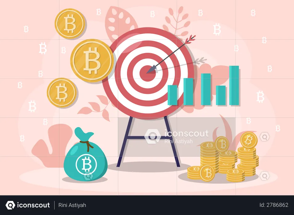 Cible sur la cryptomonnaie  Illustration