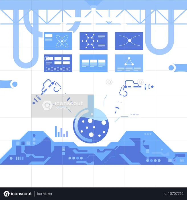 Laboratório de química de ciências  Ilustração