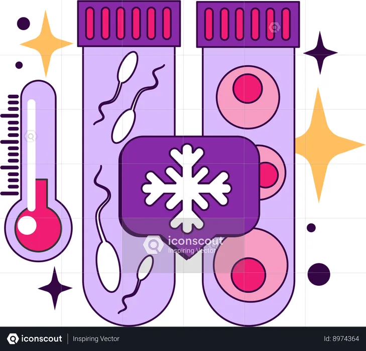 Cientista pesquisa sobre procedimento de fertilização in vitro  Illustration