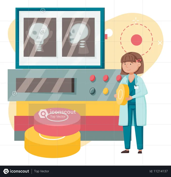 Cientista usando ferramentas de laboratório  Ilustração