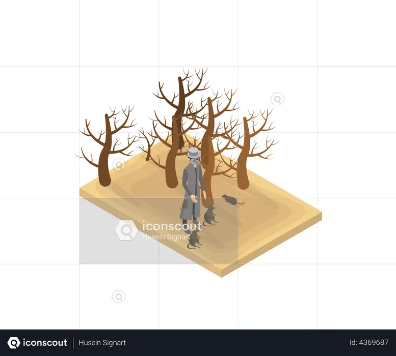 Cientistas com rato  Ilustração