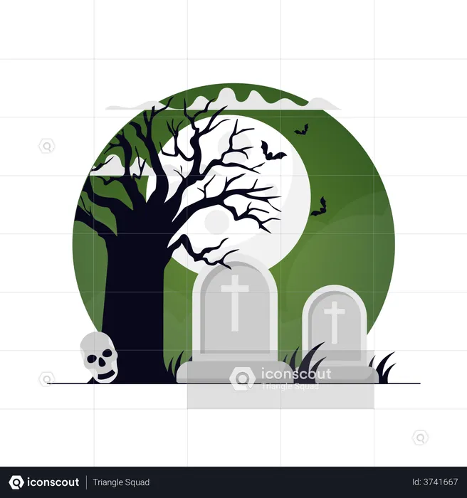 Cimetière d'Halloween  Illustration