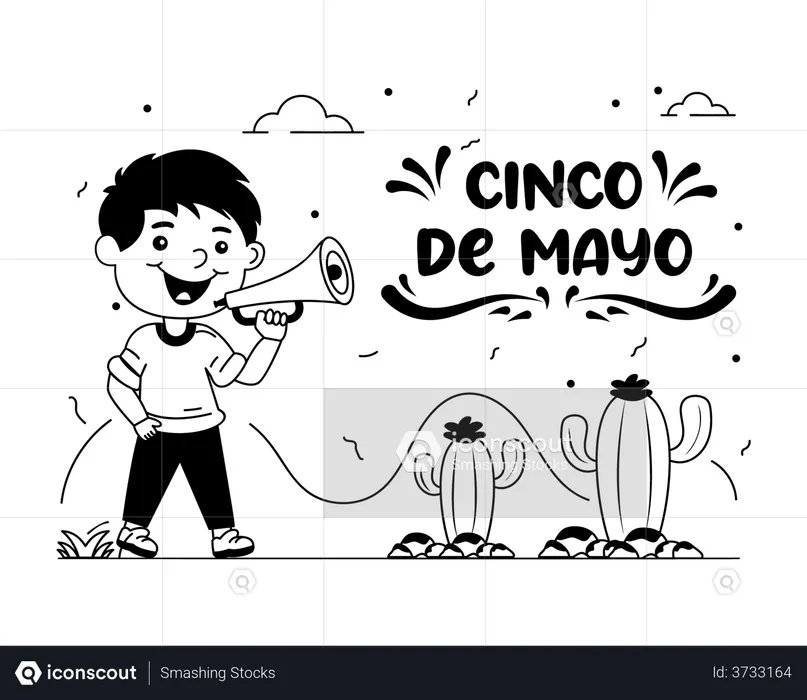Cinco joue avec un enfant  Illustration