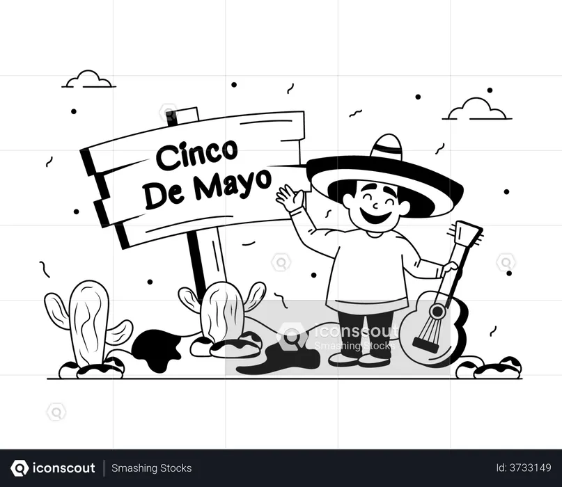 Cinco String player  Illustration