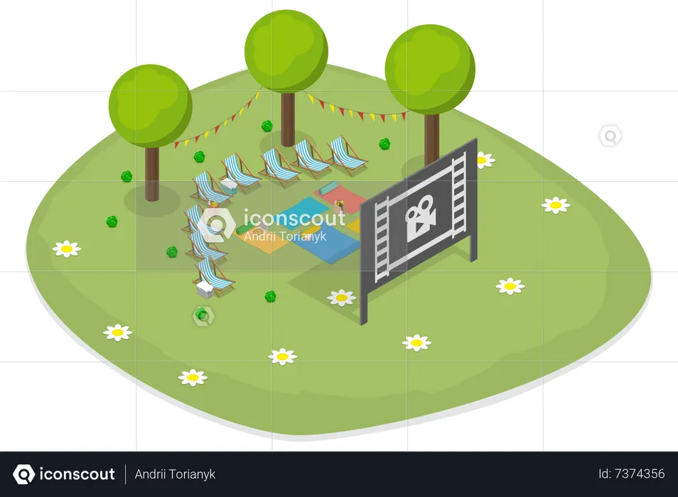 Cinéma en plein air  Illustration