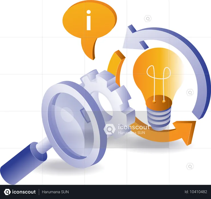 Circle arrow search for information ideas  Illustration