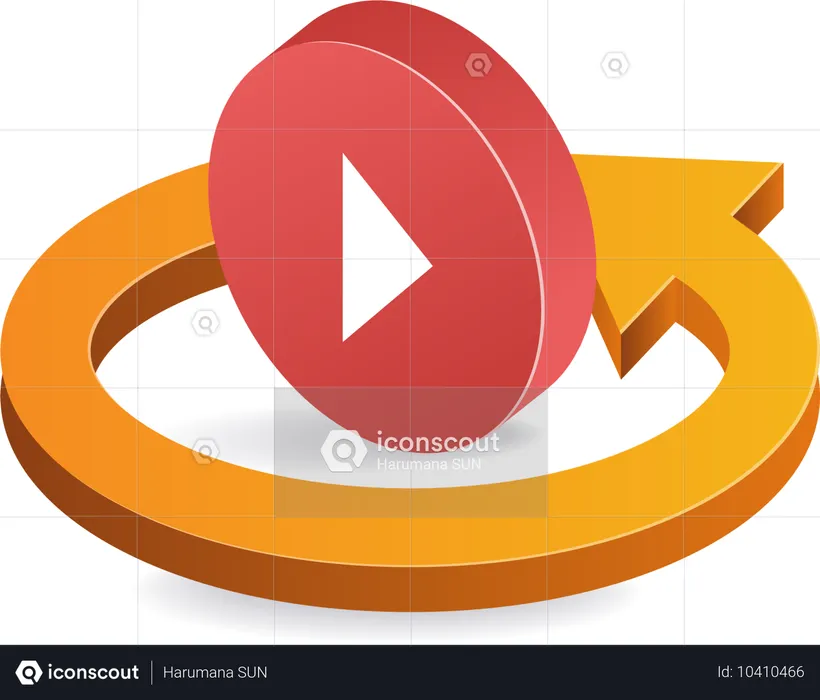 Circle rotation play video symbol  Illustration