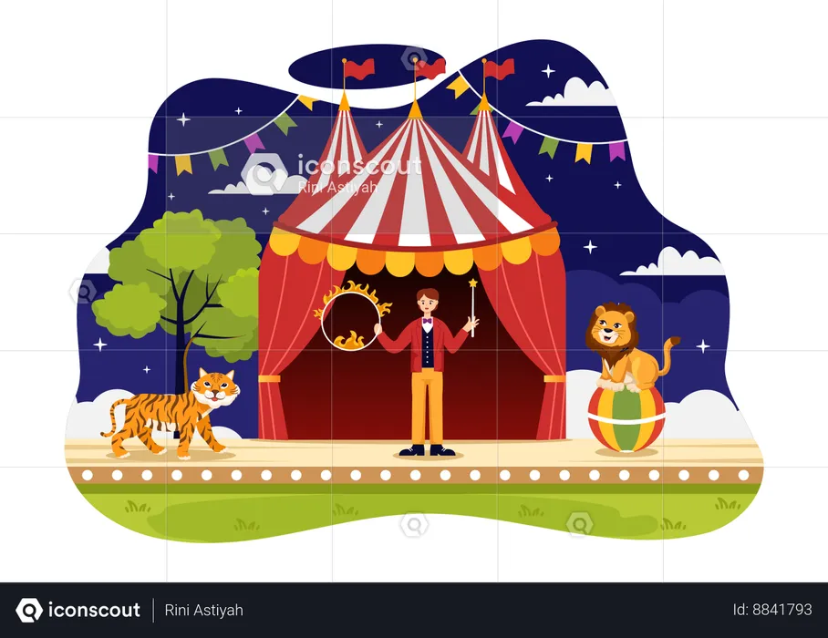 Circus Tent Show  Illustration