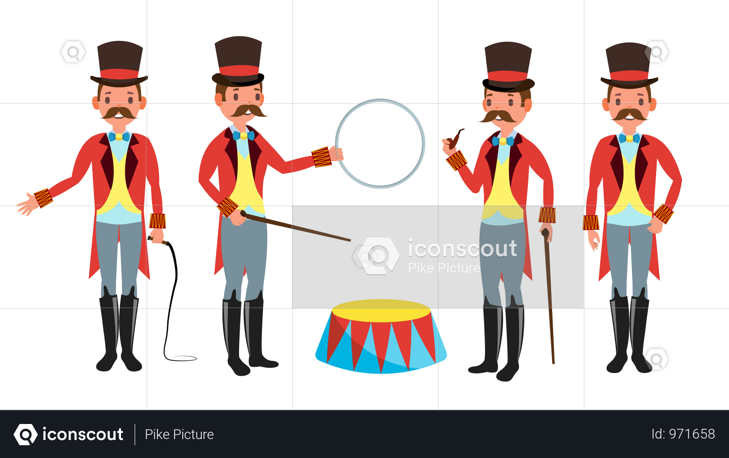 Premium Circus Trainer Illustration download in PNG & Vector format