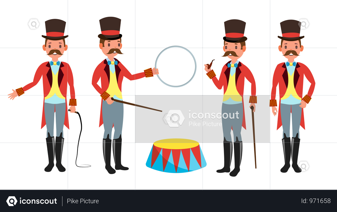 Best Premium Circus Trainer Illustration Download In Png & Vector Format