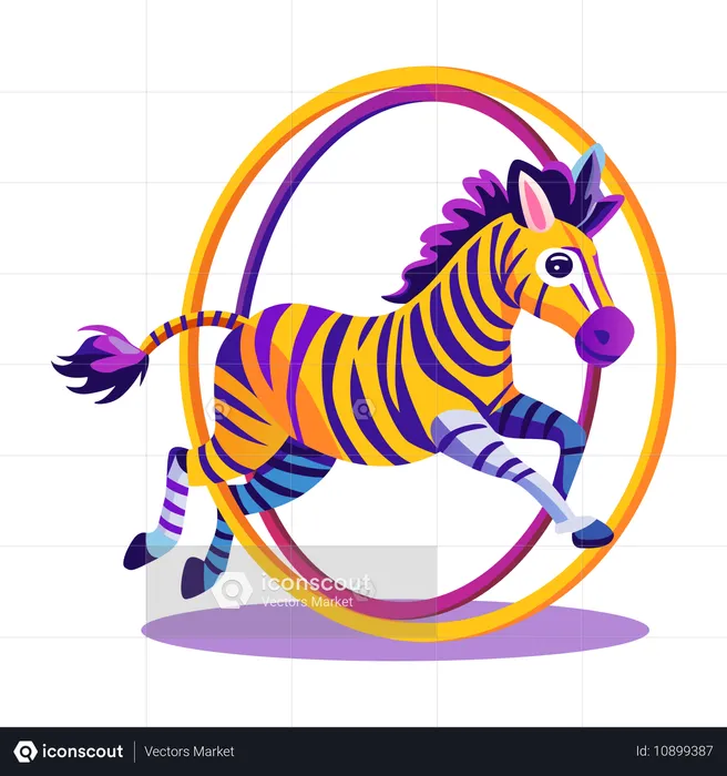 Circus Zebra  Illustration