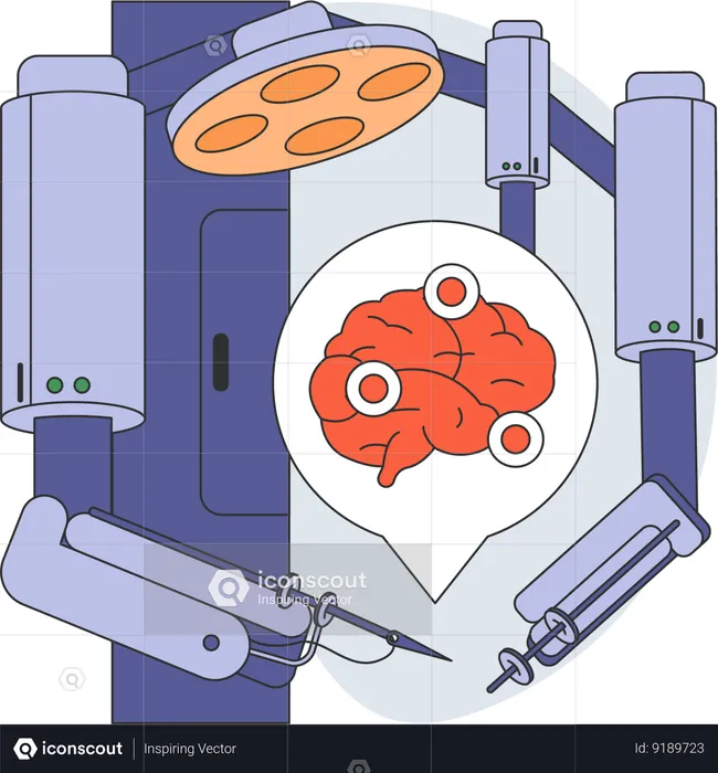 Cirurgia cerebral de IA  Ilustração