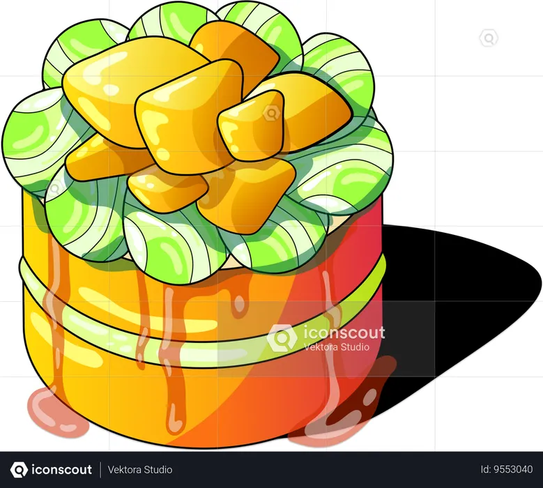 Citrus Candy Cake  Illustration