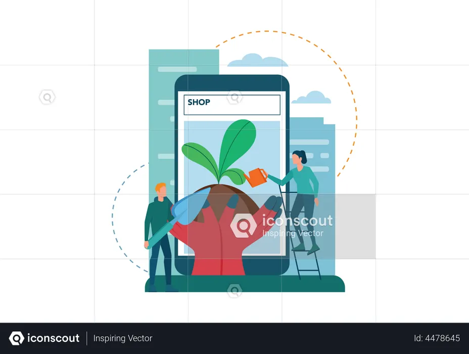 City agriculture online shop  Illustration