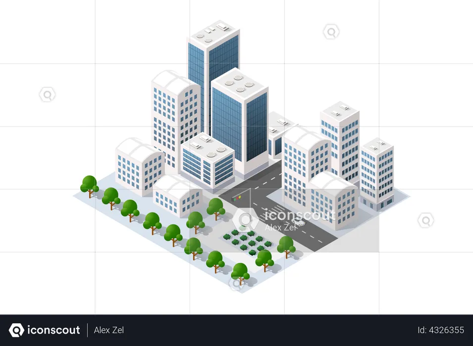City Building  Illustration