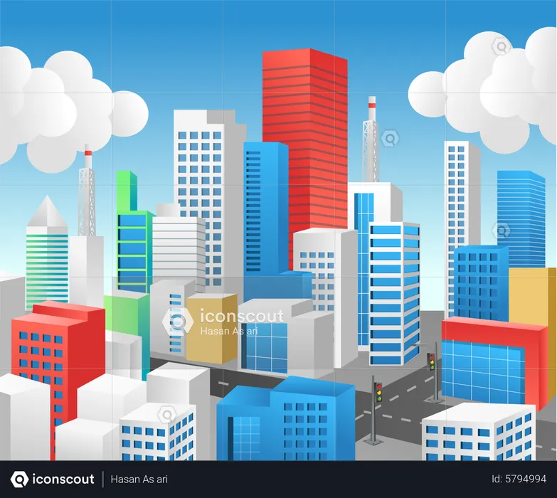 City buildings  Illustration