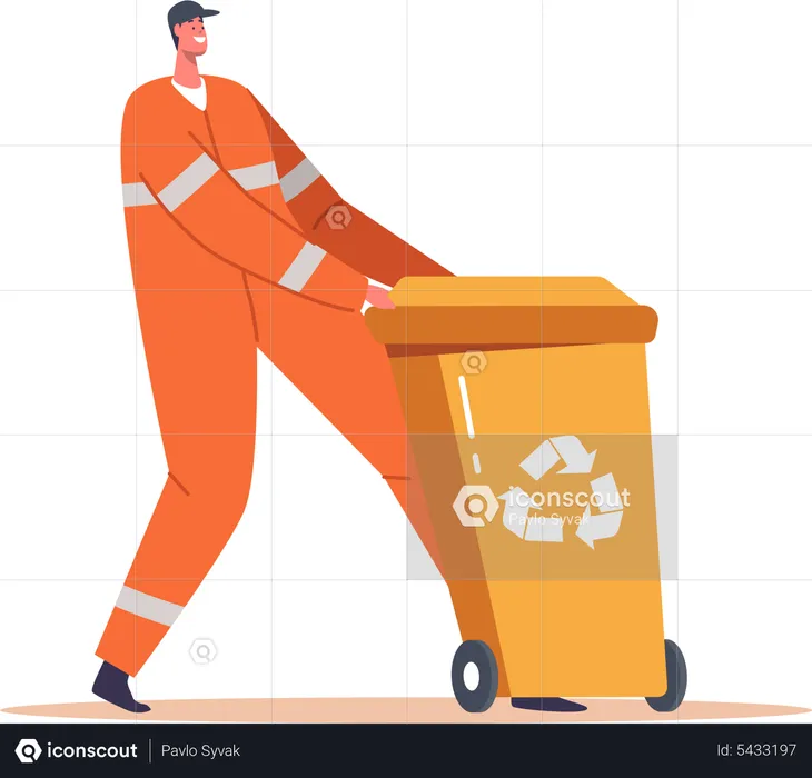 City Cleaning Service Work Process  Illustration