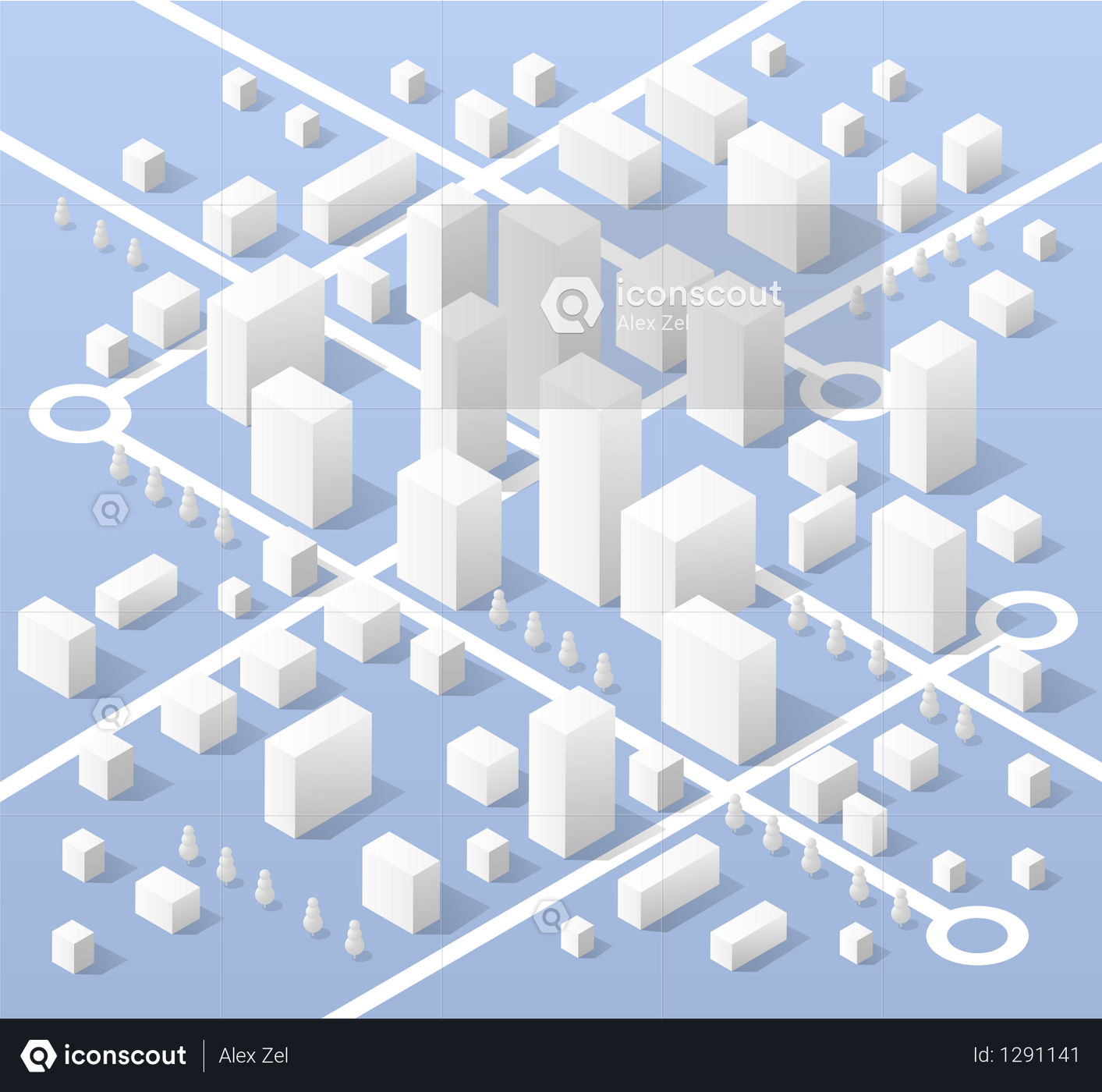 Best Premium City isometric map Illustration download in PNG & Vector