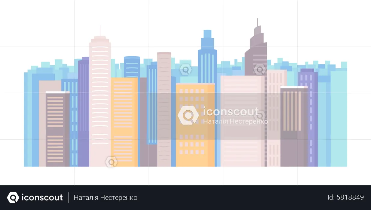 City skyscrapers  Illustration