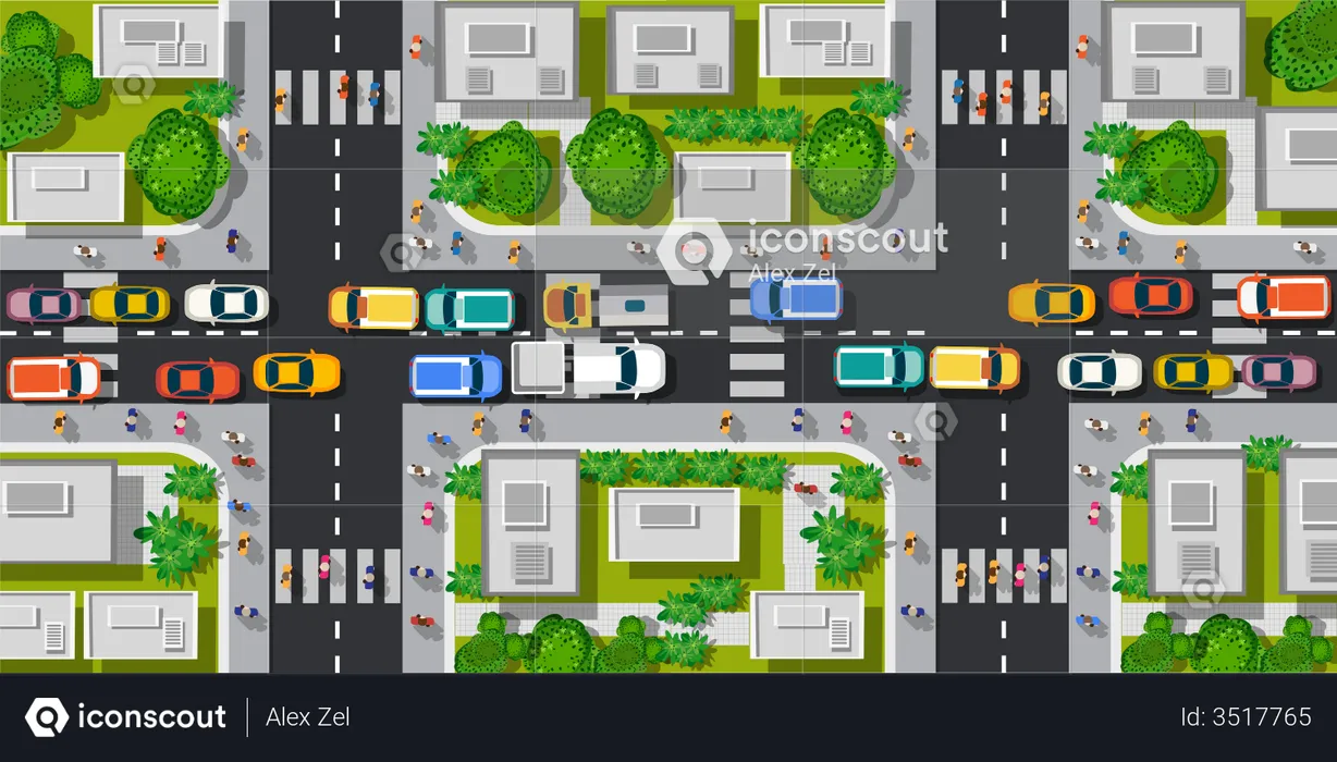 City traffic  Illustration