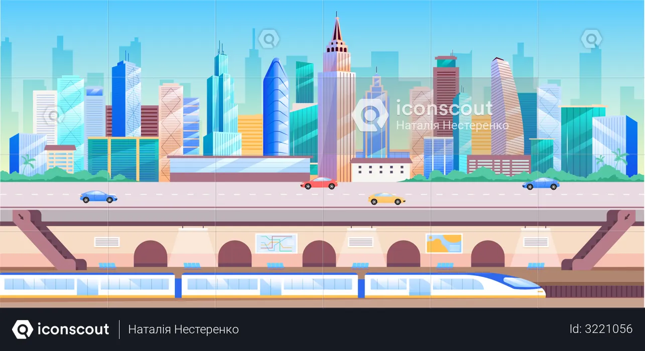 City transportation  Illustration