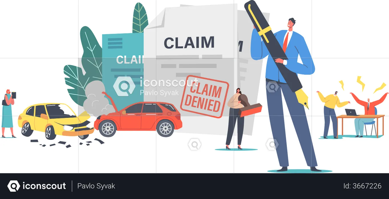 Claim Insurance for Car Accident  Illustration