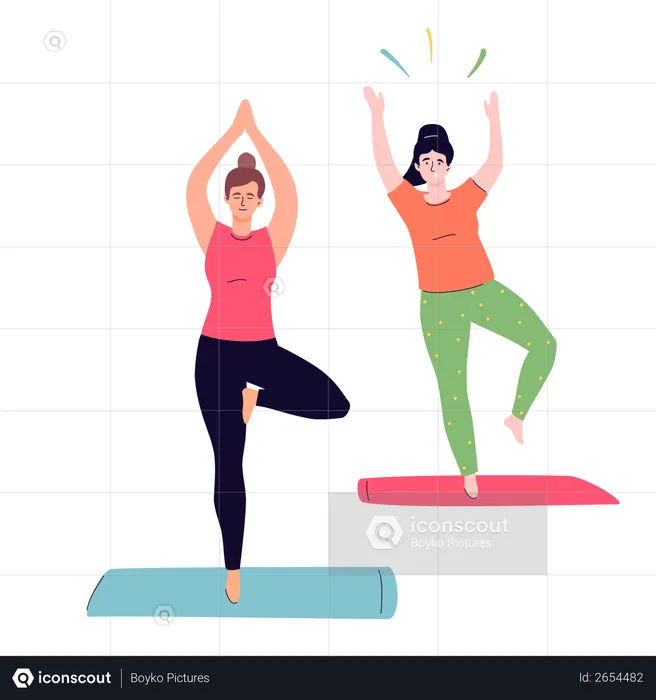 Clase de yoga  Ilustración