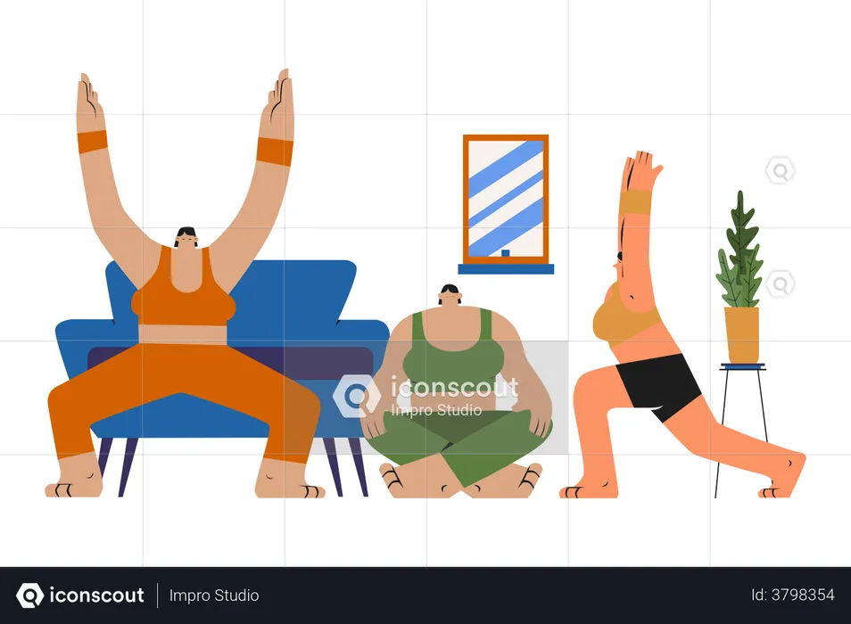 Clase de yoga  Ilustración