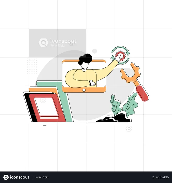 Clase en línea  Ilustración