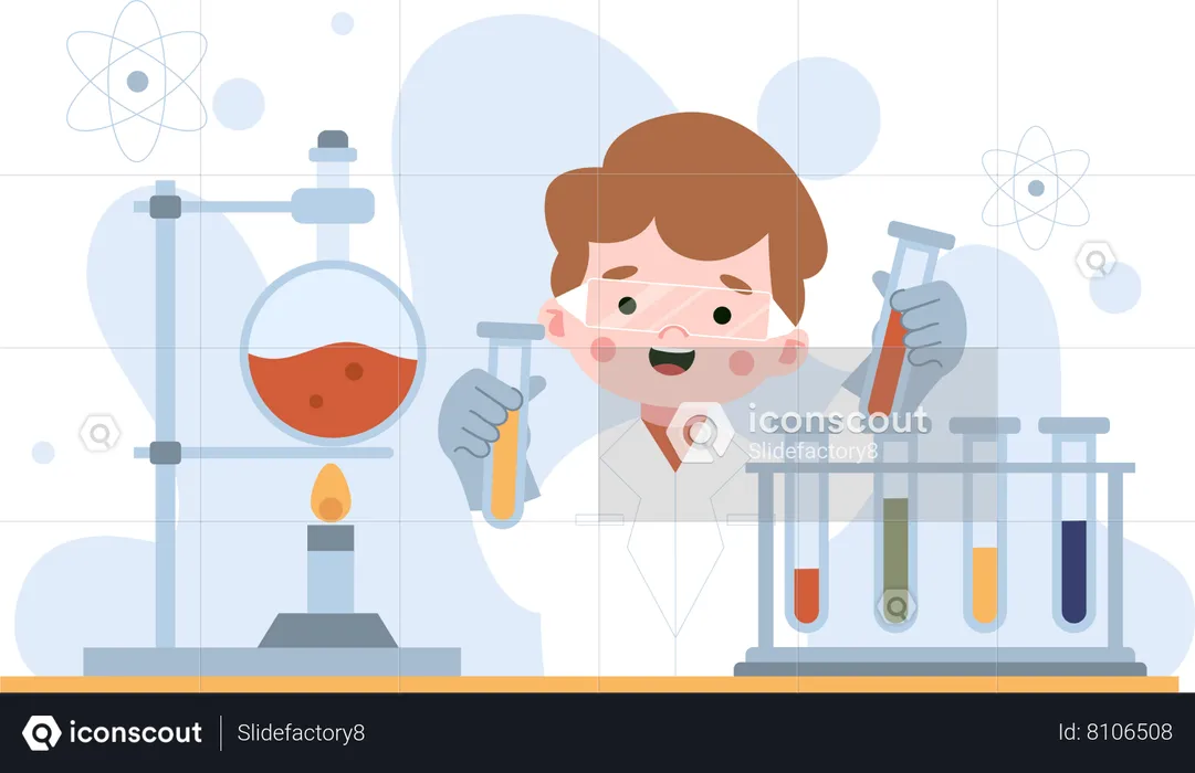 Cours d'expérience chimique  Illustration