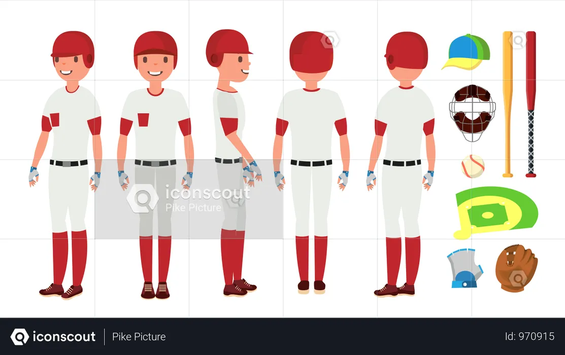 Classic Baseball Player  Illustration