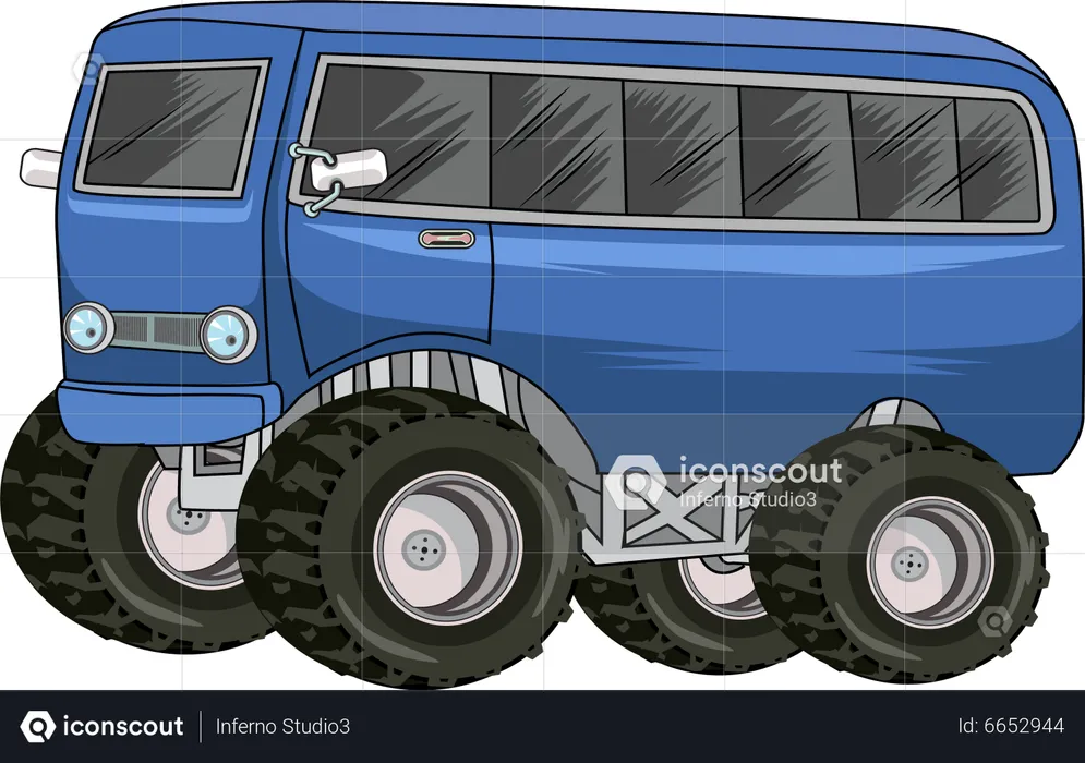 Classic bus monster car  Illustration
