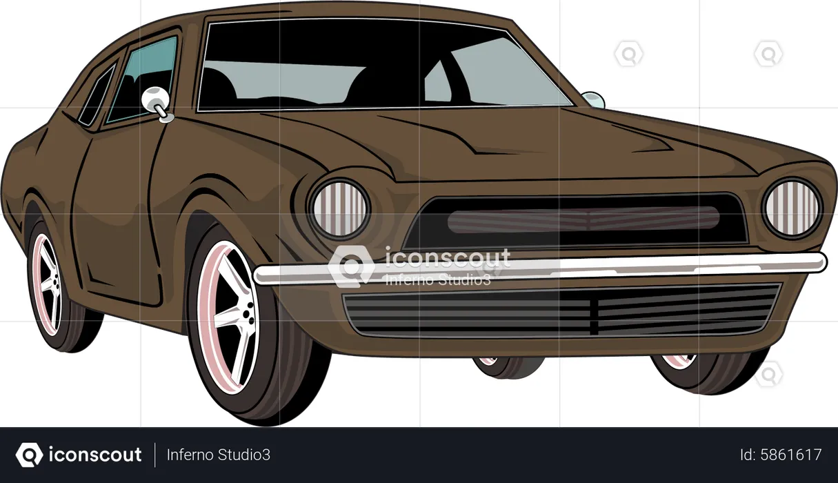 Classic Car Muscle  Illustration