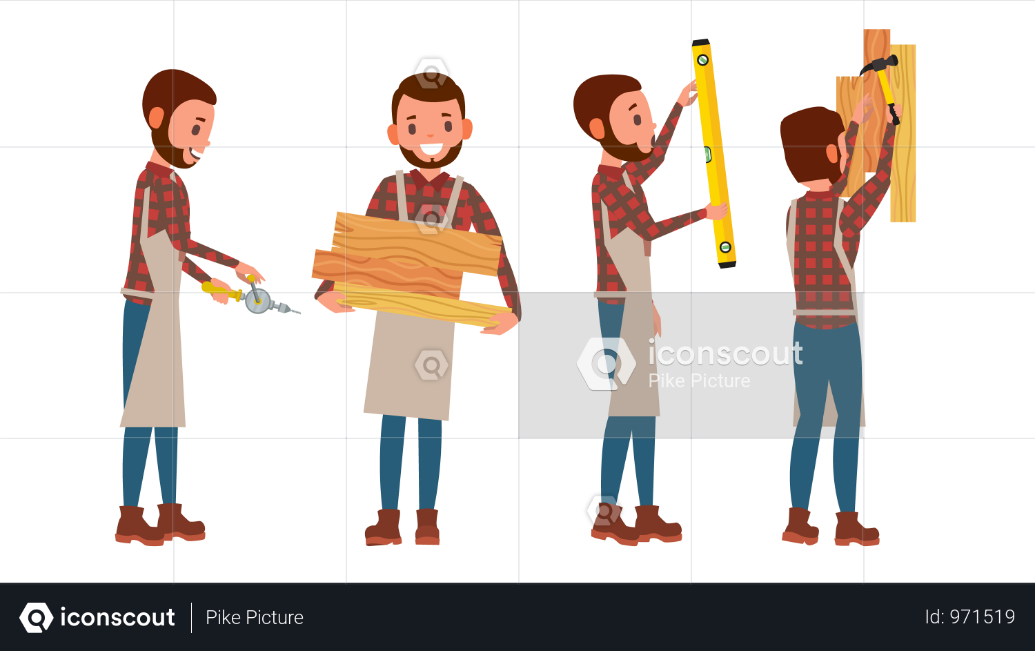 Premium Classic Carpenter Illustration download in PNG & Vector format