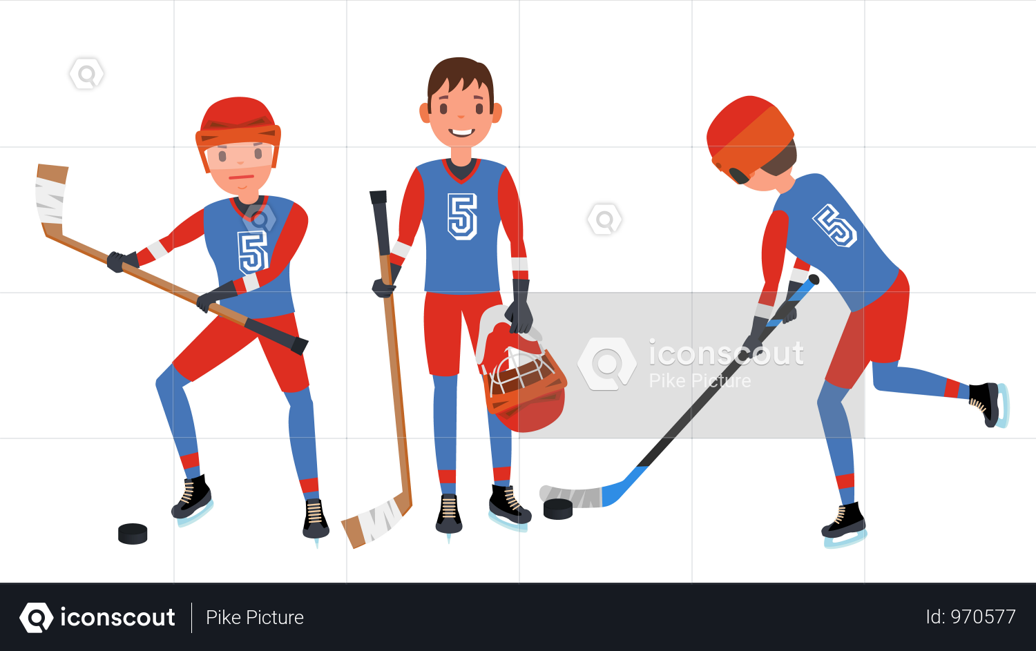 Classic Ice Hockey Player Illustration
