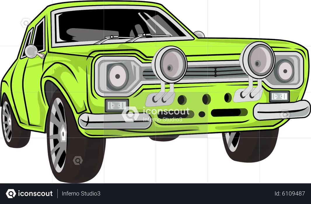Classic Retro Car  Illustration