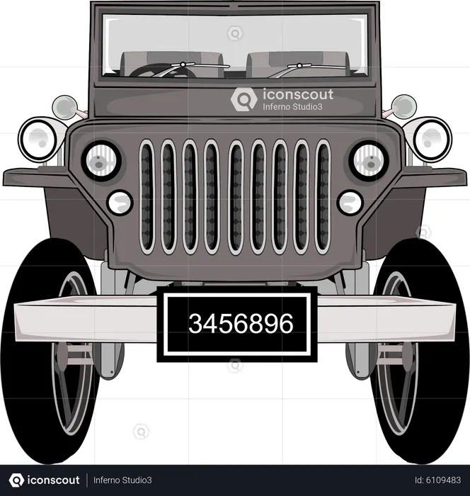 Classic Retro Jeep  Illustration