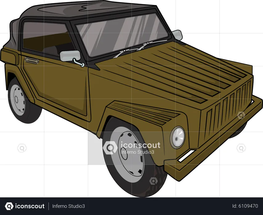 Classic Retro Jeep  Illustration