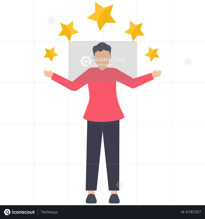 Classificação de serviço 5 estrelas  Ilustração