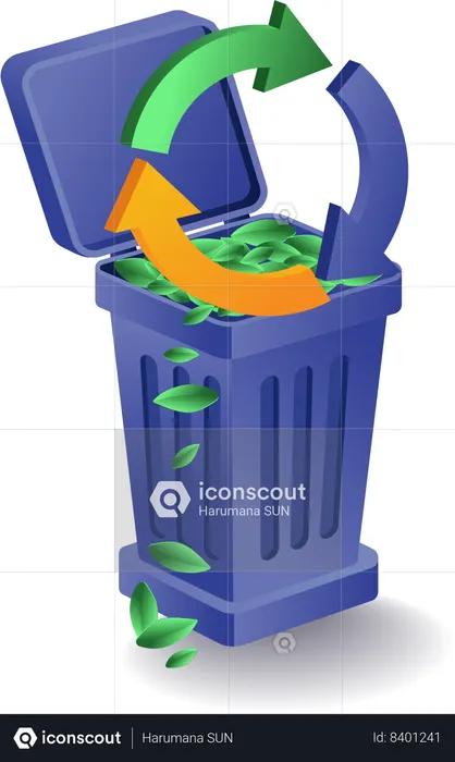 Clean garbage and recycle it  Illustration