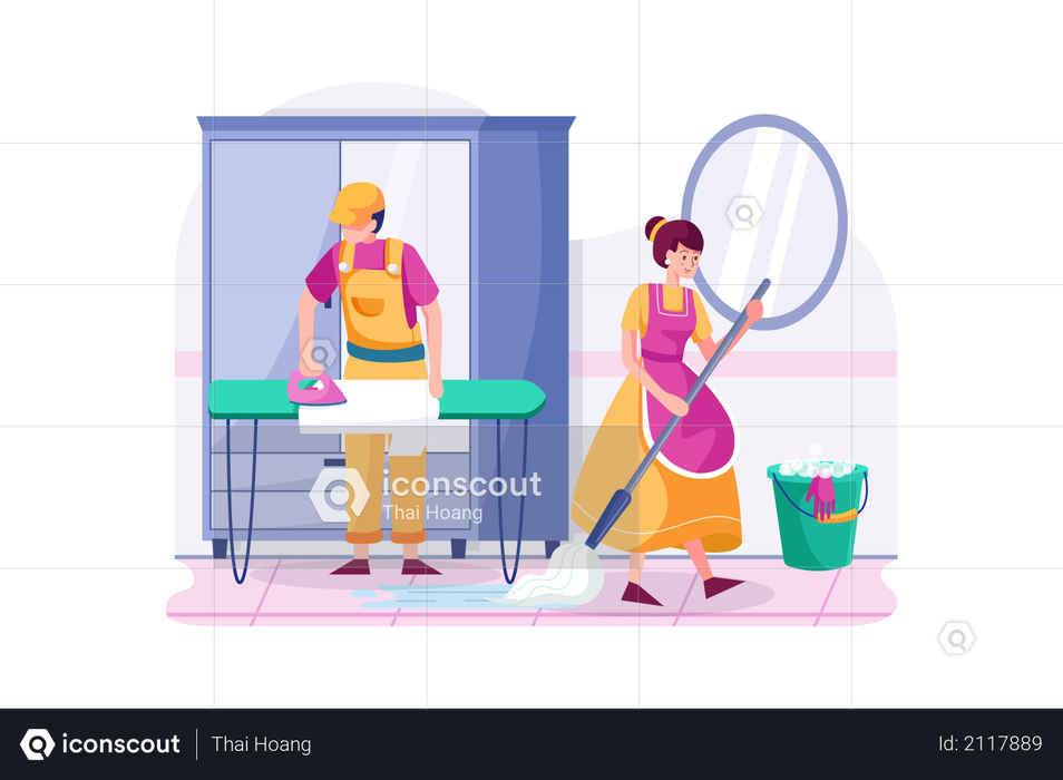 Cleaning Duties Illustration