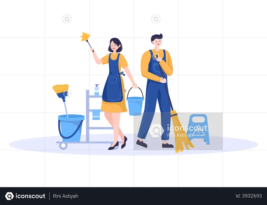 Cleaning Service workers  Illustration