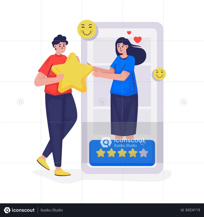 Client gives good rating  Illustration
